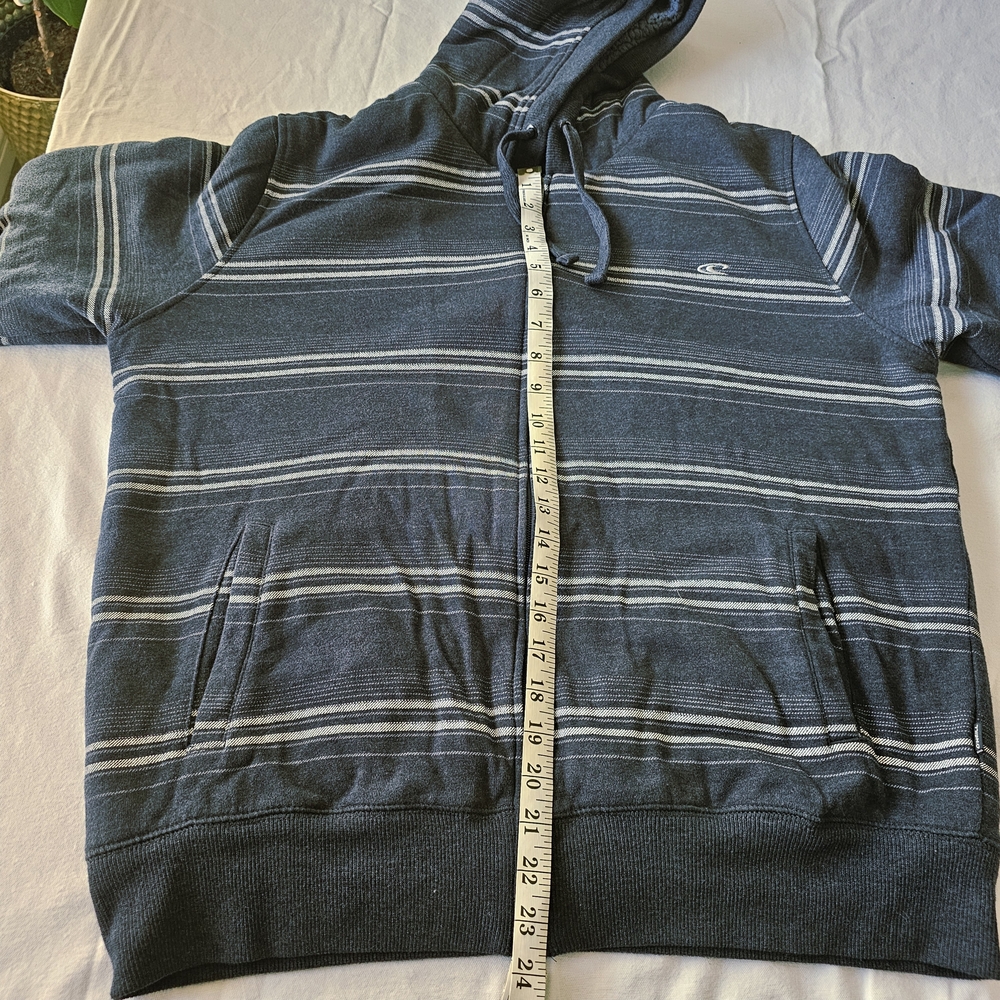 O'NEILL Men's Sherpa-Lined Gray Striped  Zip-Up Hoodie - Picture 4 of 8